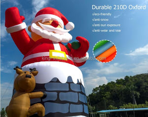 Гигантские надувные рождественские украшения Санта-Клауса на открытом воздухе взорвать большой дымоход Санта - Product Image 3