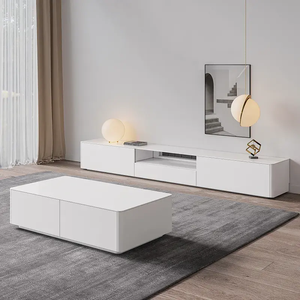 Ensemble moderne de <span class=keywords><strong>meuble</strong></span> <span class=keywords><strong>TV</strong></span> et table basse en bois pour salon et chambre à coucher, console multimédia de luxe, unité <span class=keywords><strong>TV</strong></span> adaptée aux téléviseurs de 65 pouces et plus - Product Image 1