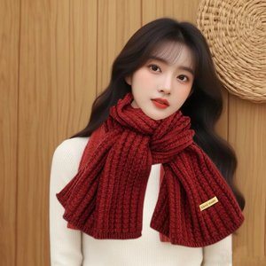 Màu Đỏ Đậm Cho Tự Làm Khăn Kit Làm Với Bông Mềm Sợi Đan Pin Phụ Kiện Cho Phụ Nữ Dễ Dàng Khăn Làm Bộ - Product Image 5