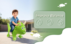 Caballo Mecánico Verde para Niños, Decoración de Exterior, con Manijas Blancas, Dinosaurio, Animal Saltador, Dragón de PVC - Product Image 3