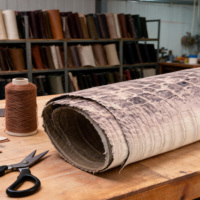 Véritable Cuir de Crocodile de l'Himalaya pour Trousse de Maquillage et Portefeuille, Gris Dégradé, Cuir de Niloticus