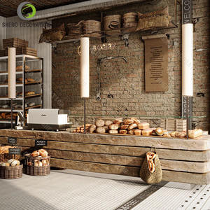 Muebles de panadería de alta calidad, vitrina personalizada para exhibir pan, mostrador de panadería de madera con vidrio templado para tienda - Product Image 1