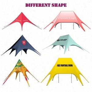 Tente araignée personnalisée avec auvent en forme d'étoile, structure en polyester/aluminium, taille sur mesure pour événements en extérieur et en intérieur, protection contre le soleil et la pluie - Product Image 2