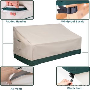 Housse de canapé d'extérieur WOQI en polyester 600D imperméable, double taille, pour mobilier de terrasse, style minimaliste, protection contre la poussière - Product Image 3