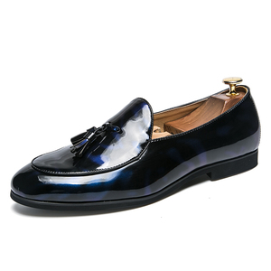 Nouvelles Chaussures Habillées Pointues Grande Taille Couleur Unie à Pompom, Mocassins Classiques de Luxe en Cuir pour Homme - Product Image 5