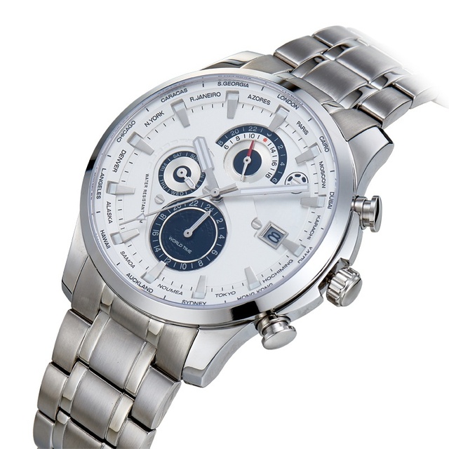 Citizen Stainless Steel Exquisite Design Fashion Business Sports Chronograph Pointer Dial Water Resistant Men's Watch