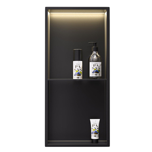 Niche de <span class=keywords><strong>Douche</strong></span> Murale Moderne en Acier Inoxydable à Double Étage, Installation Sans Carrelage Requise, <span class=keywords><strong>Rangement</strong></span> de Salle de Bain - Product Image 2