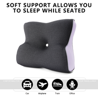 Vente en gros violet petit mini oreiller personnalisé rebond du cou amovible lavable couverture mini sieste de voyage oreiller en mousse à mémoire de forme
