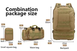 Tactical Waterproof Polyester Backpack 60L for Men 3 Day Assault Pack Large Camping <b>Climbing</b> Detachable Bottle Holder - Product Image 6