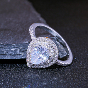 Pear Shape Teardrop <b>Crystal</b> <b>Ring</b> for Women Elegant Office Daily Wear Fashion Accessories - Product Image 4