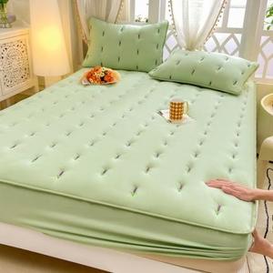 Set di Tre Pezzi per <span class=keywords><strong>Letto</strong></span> con Copriletto Trapuntato Ricamato Semplice, Coprimaterasso - Product Image 5