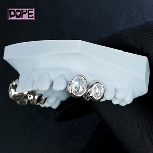 Grilles dentaires de luxe Hip Hop en argent 925, grilles dentaires personnalisées, pierre unique, coupe ovale, diamant VVS, moissanite, grilles dentaires pour les dents - Product Image 1