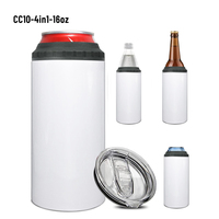 Refroidisseur de canettes de bière slim 16 oz avec haut-parleur, vierge pour sublimation, 4 en 1, isolé, multi-refroidisseurs, pour sublimation, 335 ml (12 oz)