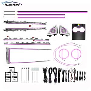 iCarsin שדרוג 2021+ דגם 3/Y תאורת סביבה עם רוטרי טוויטר רמקול מרכזי קונסולת בקרת LCD אור דלת עיטור LED - Product Image 1