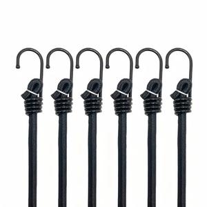 Juego de Cuerdas Elásticas Wantu de 6 mm, Nailon Negro con Gancho de Acero de 12 Pulgadas, Cuerda Elástica para Exteriores para Acampar, Tiendas de Campaña, Kayak, Portabicicletas - Product Image 1