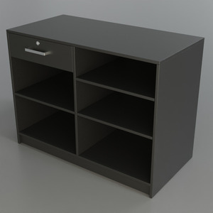 Comptoir de caisse en bois <span class=keywords><strong>KEWAY</strong></span>, comptoir de caisse en MDF mélaminé avec 3 serrures pour supermarché, magasin de détail - Product Image 4