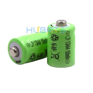 可充电电池NiMH 1/3AAA 150毫安时1.2伏电池1/3AAA 1.2伏150毫安时镍氢电池，带纽扣顶部