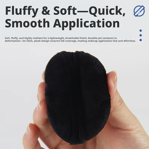 Grand éponge de <span class=keywords><strong>maquillage</strong></span> ronde floquée noire, longue durée, non lavable, pour poudre libre et poudre compacte - Product Image 2
