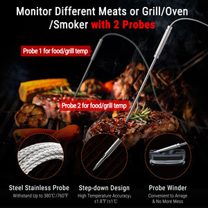 Termómetro Digital Recargable <span class=keywords><strong>para</strong></span> Carne ThermoPro TP920 de 150m, Inalámbrico y de Material Plástico - Product Image 2