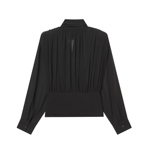 ZATRHMBM Nuova Collezione Primavera/Estate 2025: Camicetta Drappeggiata Elegante <span class=keywords><strong>e</strong></span> alla <span class=keywords><strong>Moda</strong></span>, Camicia Vintage a Maniche Lunghe da Donna - Product Image 2