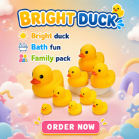 Jouet de bain en caoutchouc souple écologique de 1 pouce en forme de canard, couineur et flottant, avec logo personnalisé, pour bébés et enfants, vente en gros