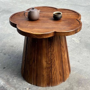 Tavolino da Caffè in Legno di Olmo Stile Zen per Caffetteria con Tavolino Rotondo Unico e Popolare per l'Ora del Tè - Product Image 4