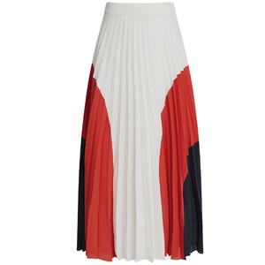 Verano nuevo estilo vestido al por mayor la moda Casual elegante faldas para damas Color personalizado rojo plisado <span class=keywords><strong>Midi</strong></span> mujeres falda - Product Image 4