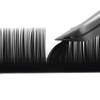 Fait à la main, vente chaude, noir mat coréen PBT pur noir Volume cachemire cils Extension de cils