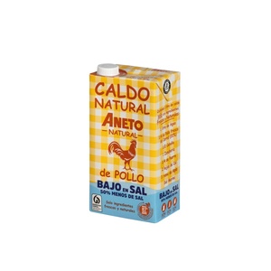Qualité garantie fabriquée en Espagne 6X1L Bouillon naturel de soupe fraîche de poulet à faible teneur en sel avec une longue durée de conservation - Product Image 1