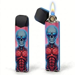 Briquet jetable en métal durable au design créatif, style professionnel, coupe-vent Alien, avec emballage cadeau, production quotidienne de 10 000 pièces - Product Image 2