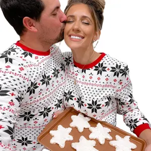 New Year Wear for Family to celebrate Christmas Long Sleeves and Pants 2 Pieces Pajamas