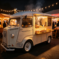 Factory Direct Retro Electric Citroen Truck Mobile Food Truck Commercial Electric Yakitori Grill Machine Candy Stadium Night