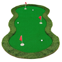 Tapis de putting de golf portable grand format en gazon artificiel, personnalisable OEM, pour entraînement de golf, vente en gros directe usine
