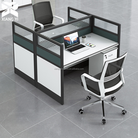 Poste de travail pour centre d'appels avec cloison, table de bureau modulaire, poste de travail en îlot, bureau, mobilier de bureau BPO