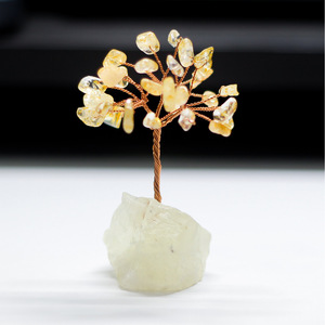 <b>Crystal</b> Tree With <b>Raw</b> Stone Base Purple Amethyst Home Office Decoration - Product Image 2
