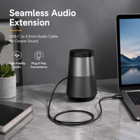 Câble audio USB C vers 3,5 mm mâle, câble audio tressé en nylon pour autoradio, pour téléphones de type C, haut-parleur, connexion audio casque