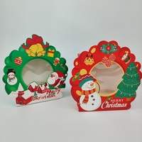 Boîtes cadeaux de Noël en gros, boîte cadeau en papier découpée sur mesure avec fenêtre transparente et poignée pour l'emballage de pâtisseries et de cupcakes