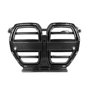 G80 G82 M3 M4 Carbon Fiber SQ Style Front Grill Bumper Kidney Center Mesh Grille pour BMW M3 G80 M4 G82 G83 Competition 2020 +.