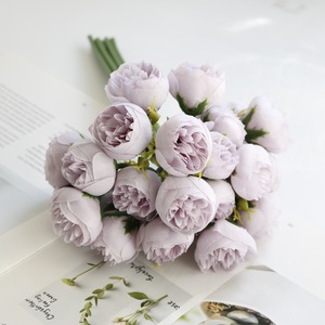 Fantaisie 27 têtes hybride thé Rose Bouquets floraux événements de mariage fête de noël décoration de la maison fleur artificielle - Product Image 5