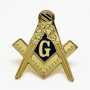 Freemason personalizzato 3D distintivi spilla personalizzata metallo magnetico sfuso spille produttore massonico morbido duro smalto personalizzato Pin