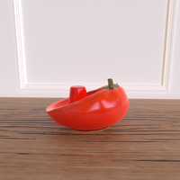 Mangeoire à oiseaux en céramique écologique faite à la main en forme de tomate, à suspendre au jardin, avec logo personnalisé, taille et forme personnalisables, vente en gros