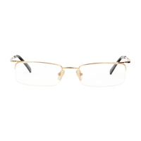 Gafas Ópticas Clásicas de Metal con Media Montura para Hombre, Diseño Cuadrado Moderno, Ajuste Cómodo para Todas las Formas de Rostro, Personalizables