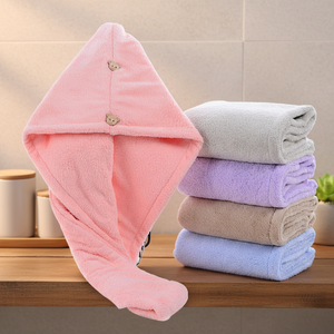 OEM ODM カスタムマイクロファイバーヘアタオル ターバンラップ 速乾 超吸収 ブランド 女性用 カールヘア ロングヘア Huishunlongモデル - Product Image 1