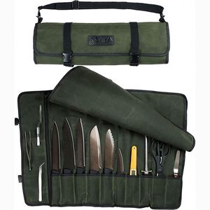 Free sample Wholesale Canvas Knife <b>Storage</b> Roll Organizer Chef Knife Bag case <b>Camping</b> BBQ Outdoor - Product Image 4