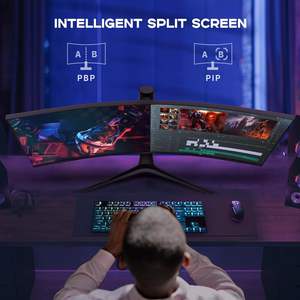 จอภาพสำหรับเล่นเกม4K HDR 21:9แบบโค้ง34นิ้วพร้อมไฟ LED 180Hz อัตราการรีเฟรชอินเตอร์เฟซ DP สีดำใหม่ - Product Image 6