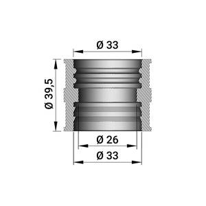 VHB 24-26 F (39,5 Mm) Entradas de aire de motocicleta Entrada de goma para carburadores - Product Image 2