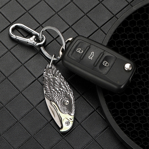 Hongrui Tùy Chỉnh Kích Thước Nhỏ <span class=keywords><strong>Eagle</strong></span> Pocket <span class=keywords><strong>Knife</strong></span> 3D In Ấn Thép Không Gỉ Xử Lý DIY Gấp Lưỡi Edc Keychain Dao - Product Image 6