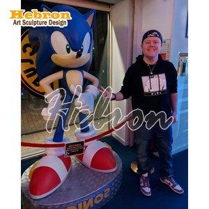 Esculturas de Resina de Personajes de Dibujos Animados Personalizadas, Escultura de <span class=keywords><strong>Sonic</strong></span> el Erizo Azul a Tamaño Real, Esculturas de Arte Modernas de Resina - Product Image 5