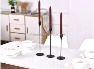 Lot de 3 bougeoirs noirs mats pour bougies coniques <span class=keywords><strong>Chandelier</strong></span> décoratif Bougeoir en or pour fête de mariage - Product Image 4