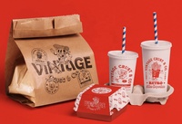Pliable Pique-Nique Traiteur Papier De Qualité Alimentaire Maïs Hot Dog Conteneurs À Emporter Clamshell Burger Box